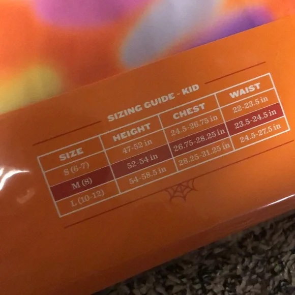 🐠Kids Color Melt Skeleton Costume Glow Under Blacklight Size M (8) | NWT - Picture 4 of 5